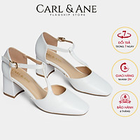 Giày cao gót Erosska thời trang bít mũi gót vuông phối dây quai mảnh đơn giản cao 5cm CL006