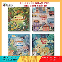 Sách- Bộ 4 Cuốn Sách Khám phá thế giới nhỏ ( Rừng Sâu, Hải Dương, Thành Phố, Bốn Mùa ) - Sách tương tác lật mở cho trẻ (0 - 12 tuổi)