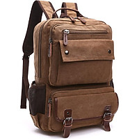 Balo nam thời trang vải canvas BL0010 (Nâu cà phê) - đi làm, đi học , đi chơi, đựng laptop