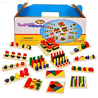 Đồ chơi gỗ Montessory 8 món.14 món.đồ chơi gỗ thông minh