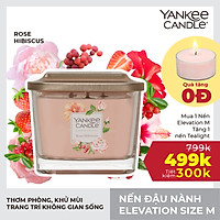 Nến ly vuông Elevation Yankee Candle size M - Rose Hibiscus (347g)