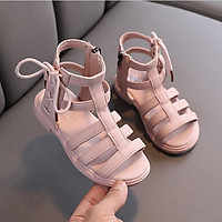 Giày boot bé gái sandal chiến binh dây cột nơ cho bé từ 3 - 11 tuổi