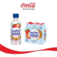Lốc 6 Chai Sữa Nutriboost Thế Hệ Mới Hương Dâu (297ml / Chai)
