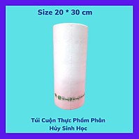 Set 10 Kí Túi Đựng Thực Phẩm Tự Hủy Sinh Học - Dạng Cuộn - Màu Trắng Sữa - Size 20 * 30 cm / Set 10 Kilograms of Bio-degradable Plastic Bag- In Rolls - Color Milk White - Size 20 *30 cm