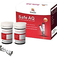 Combo hộp 50 que thử đường huyết và 50 kim lấy máu cho máy đo đường huyết Sinocare Safe AQ