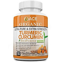 Organic Ultra Pure and Extra Strength (1650 mg) Turmeric Curcumin Extract BioPerine (90 Vegetarian Turmeric Capsules) 95% Curcuminoids | Turmeric Curcumin Capsules | Anti-Inflammatory, Anti-Aging