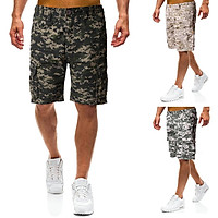 Men Casual Pants Cotton Loose Camouflage Mid-waist Thin Type Shorts
