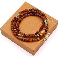 Chuỗi tay 108 hạt đá vân rồng VMTVR1 - Tràng chuỗi hạt đá phong thủy - Chuỗi tay niệm Phật