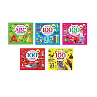 Sách - Combo 5 cuốn Bé thông minh first 100 words 100 từ vựng đầu tiên + phương tiện,số đếm, động vật,màu kèm tặng sticker