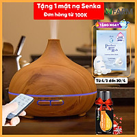 Combo máy khuếch tán, máy xông tinh dầu N'Farm hình Giọt Nước + tinh dầu cam hương N'Farm (10ml/ Có remote điều khiển.