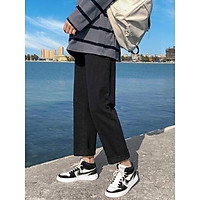 Quần jean baggy rách nam, quần bò đen ống suông rộng rách Gấu+Rách gối RĐ-01
