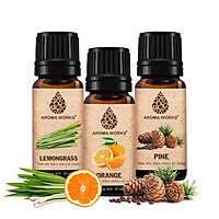 Combo 3 Tinh Dầu Nguyên Chất Aroma Works: Tinh Dầu Sả Chanh (10ml) + Tinh Dầu Gỗ Thông (10ml) + Tinh Dầu Vỏ Cam 10ml)