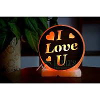 Đèn Đá Muối I Love You 3D Đế Cẩm Thạch