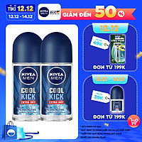 Combo 2 Lăn Ngăn Mùi NIVEA MEN Cool Kick Mát Lạnh (50ml) - 82886