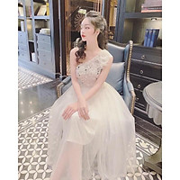 Đầm dự tiệc công chúa lệch vai kết cườm sang trọng TRIPBLE T DRESS - size M/L (kèm ảnh/video thật) MS333V