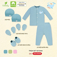 LULLABY - Combo sơ sinh (1 bộ quần áo - 2 mũ - 2 đôi bao tay - 1 đôi bao chân) NH68707172B