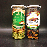 Combo 2 hũ mixed 7 trái cây sấy và mixed 8 hạt nhập khẩu Fonut (mỗi hũ 500g)