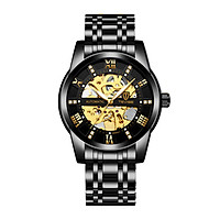 TEVISE Men Automatic Self-Wind Watch Mechanical Business Watches Fashion Hollow Steel Wrist Watches