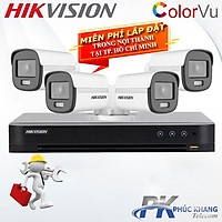 Trọn bộ 4 camera HDTVI 2.0MP Colorvu HIKVISION Màu 24/24 - Hàng Chính Hãng - Lắp đặt miễn phí trong nội thành tại Thành Phố Hồ Chí Minh