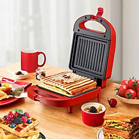 Máy làm bánh kẹp sanwich, bánh toast mini nhỏ gọn 650W, làm bữa sáng nhanh chóng