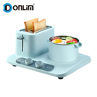 Donlim Toaster 3-in-1 Electric Breakfast Station Breakfast Maker w/Toaster Oven/Steamer/Frying Pan DL-3405 220V