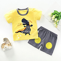 Bộ hè cộc tay cho bé chất cotton mát mẻ, hàng QC cho bé 7kg đến 18kg