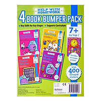 Help With HomeWork - 4 Book Bumper Pack : Maths , Multiplying and Dividing , Spelling and Times Tables (Ages 7+) (Includes Awesome Poster)
