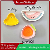 Đĩa chén sứ cao cấp cà rốt, vịt vàng, dưa hấu mini - 50ml - 70ml