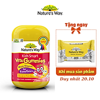 Kẹo Dẻo Cho Bé Nature's Way Kids Smart Vita Gummies Multi Vitamin for Fussy Eaters Kích Thích Ăn Ngon 60 Viên