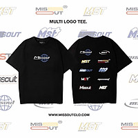Áo thun tay lỡ nam nữ Multi Logo - Áo thun oversize nam nữ AL76