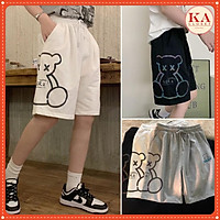 Quần đùi gấu KA Closet chất dầy may kỹ, quần short đùi dài gần tới gấu, UNISEX nam nữ mặc được VIDEO ẢNH THẬT CUỐI