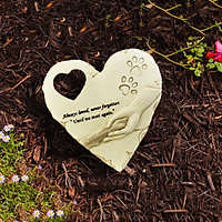 Resin Dog Pet Memorial Stones, Heart-Shaped Gravestone Loss of Pet Dog Memorial Gifts with Sympathy Poem