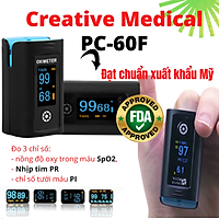 Máy Đo Nồng Độ Oxy Trong Máu SpO2 Và Nhịp Tim Creative Medical model PC-60F, màn hình màu OLED, Công nghệ MoveOxy SpO2 Technology