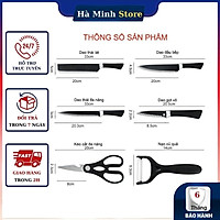 Bộ Dao Nhà Bếp Nhật Cao Cấp, Vân Sóng, Chất Liệu Crom Phủ Sứ Ít Bào Mòn, Siêu Sắc - Bộ Dao Nhật Asakh Gia Dụng HÀ MINH