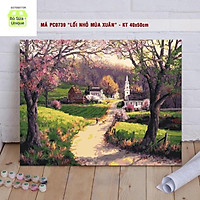 Tranh sơn dầu số hóa các mẫu Phong Cảnh đẹp nhất size 40x50cm đã căng khung và đầy đủ phụ kiện loại khung dày 2.5cm