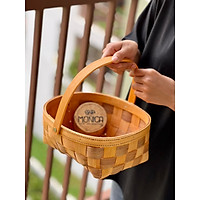 Rổ mây tre đan Ichiko - quai xách - chiều rộng 21cm * chiều cao 11cm* chiều dài 26cm - 0.35 kg