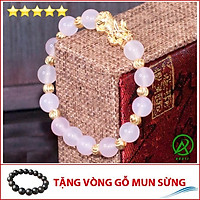 V233-08 Vòng phong thủy mã não hồng 8 ly mix tỳ hưu - Mệnh Hỏa - Thổ V233-08(GM)-kèm Vòng Phong Thủy Gỗ Mun
