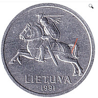 Đồng xu thế giới Lithuania 1 cent ngựa chiến