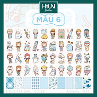 Sticker dán cute trang trí 50 tờ Small Meatball Sticker trang trí sổ tay