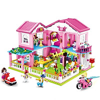 (sẵn) Đồ chơi xếp hình lắp ráp Đồ chơi lego bé gái lego friends mô hình biệt thự gia đình 896 mảnh 6 người  B0721