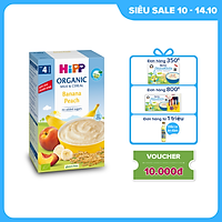 Bột ăn dặm dinh dưỡng Sữa, Chuối, Đào HiPP Organic 250g