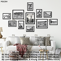 Khung Ảnh Treo Tường Hình Ảnh Đà Lạt Xưa Phong Cách Trắng Đen Nghệ Thuật Tặng Kèm bộ ảnh như hình mẫu, đinh treo tranh và sơ đồ treo - PGC291