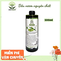 Dầu neem oil nguyên chất DOCNEEM hữu cơ phòng trị sâu bệnh hoa hồng, phong lan, cây cảnh, ép lạnh 500ml