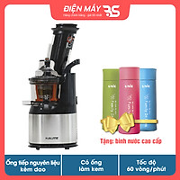 Máy ép chậm Kalite KL 565, công suất 240W, ống tiếp nguyên liệu size lớn, có dao cắt nhỏ hoa quả, có ống làm kem - Hàng chính hãng - Tặng 1 bình nước cao cấp