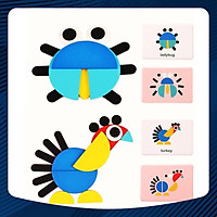 Đồ chơi gỗ - Xếp hình tangram động vật, đồ chơi trí tuệ cho bé rèn luyện trí thông minh và tăng cường sáng tạo
