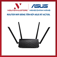 Router Wifi Băng Tần Kép Asus RT-AC750L Chuẩn AC Wi-Fi 256QAM - Hàng Chính Hãng