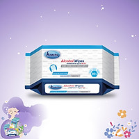 Khăn ướt cồn kháng khuẩn cao cấp iHomeda ( Gói 80 Tờ) - iHomeda Premium anti-bacteria alcohol wipes ( 80 sheets per package)