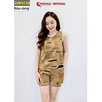 Đồ Bộ Nữ CARDINA Chất Lụa Mango Quần Đùi Áo Sát Nách 2MF01