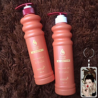 Cặp dầu gội xả tinh dầu Omega & Argan cân bằng độ ẩm cho tóc Sophia 2x500ml tặng móc khóa