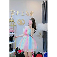 Đầm dự tiệc cúp phối màu xinh yêu TRIPBLE T DRESS - size M/L (kèm ảnh/video thật) MS290V